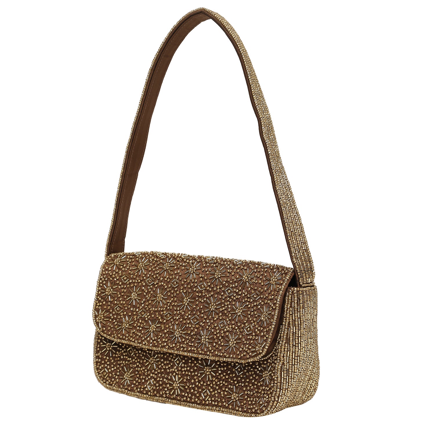 Close to my heart Gold beaded purse Handbag Gold 