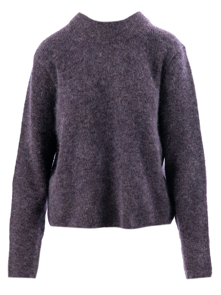 Close to my heart Goldie crew mohair genser Sweater knitted Deep Plum