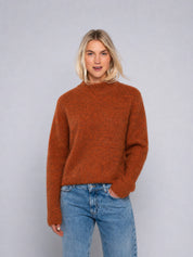 Close to my heart Goldie crew mohair genser Sweater knitted Orange Jam