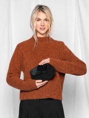Close to my heart Goldie crew mohair genser Sweater knitted Orange Jam