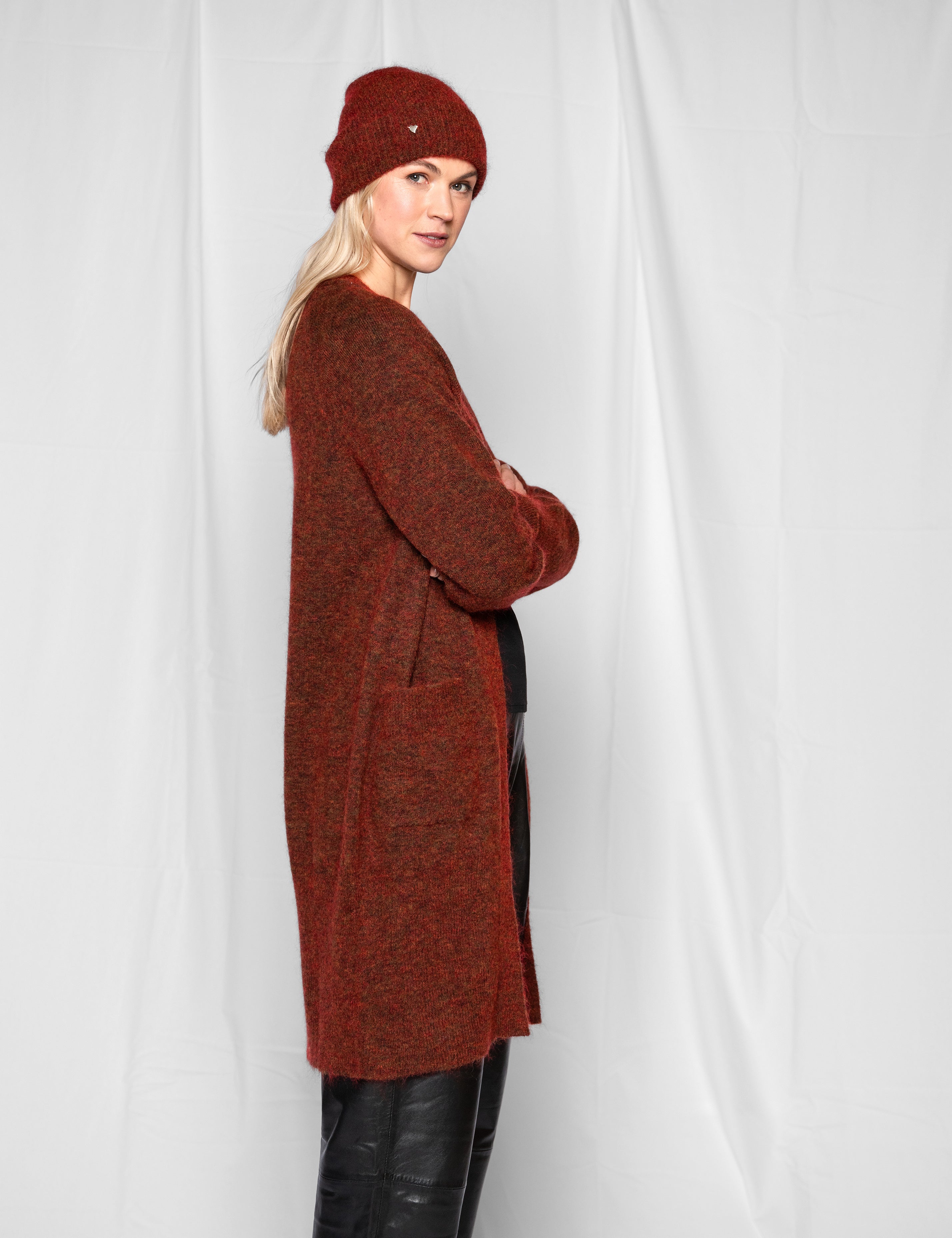 Close to my heart Grace lang mohair cardigan Cardigan Brick