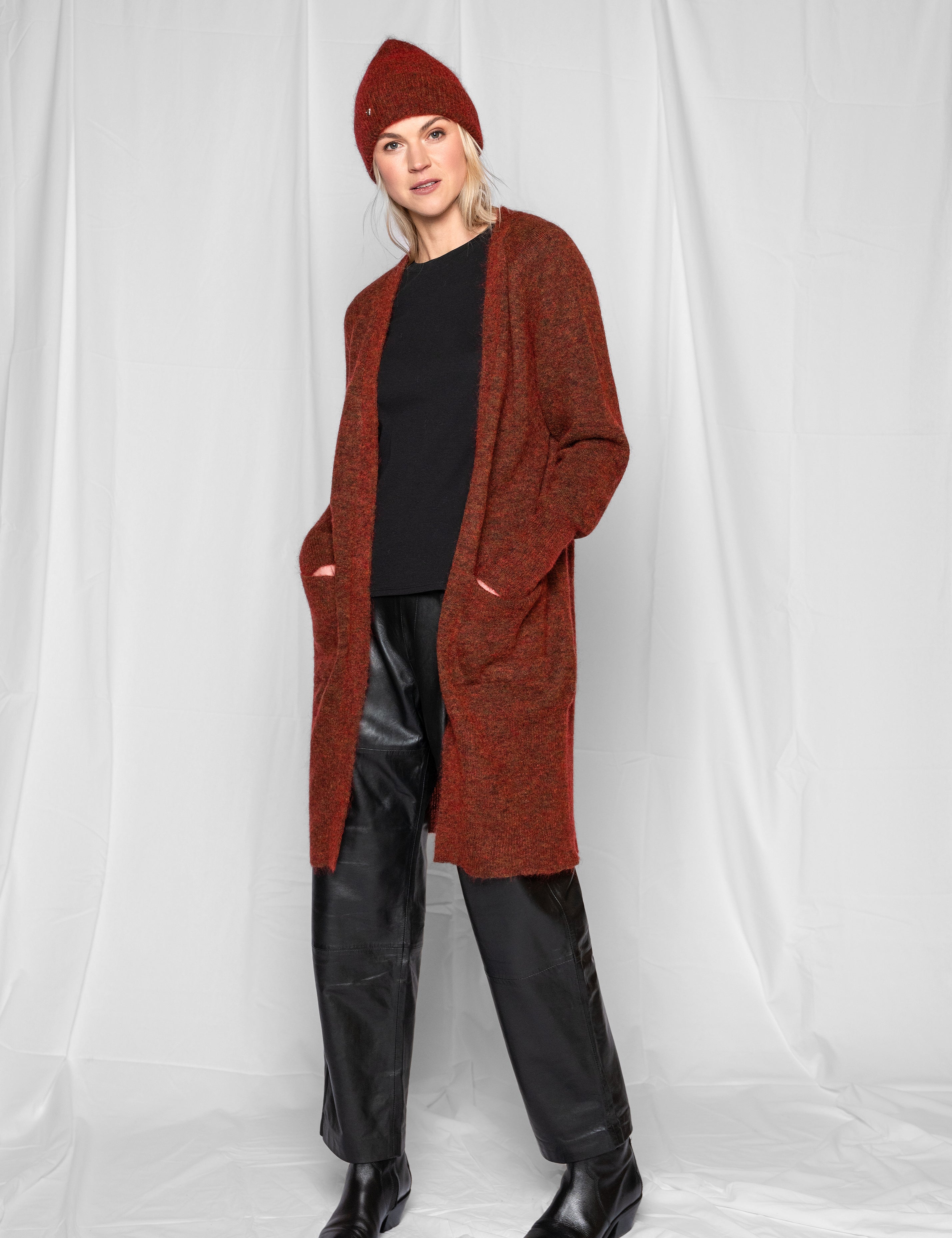 Close to my heart Grace lang mohair cardigan Cardigan Brick