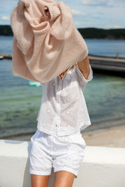 Close to my heart Jasmine brodert bluse Shirt White