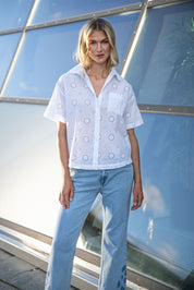 Close to my heart Jasmine brodert bluse Shirt White
