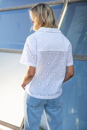 Close to my heart Jasmine brodert bluse Shirt White