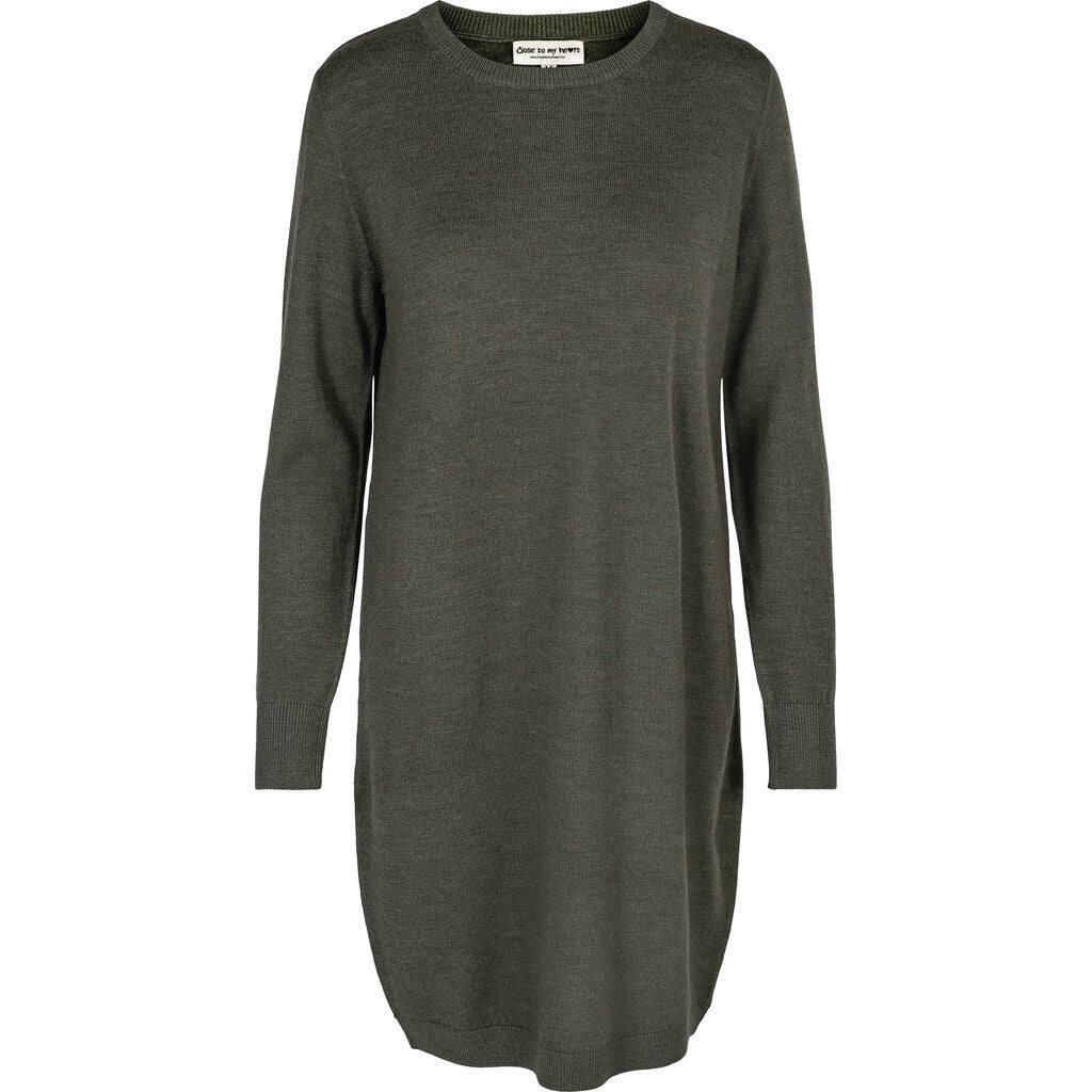 Close to my heart Joey merino dress Knit dress Army