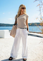 Close to my heart Lane bomull lin genser Sweater S/S Sand