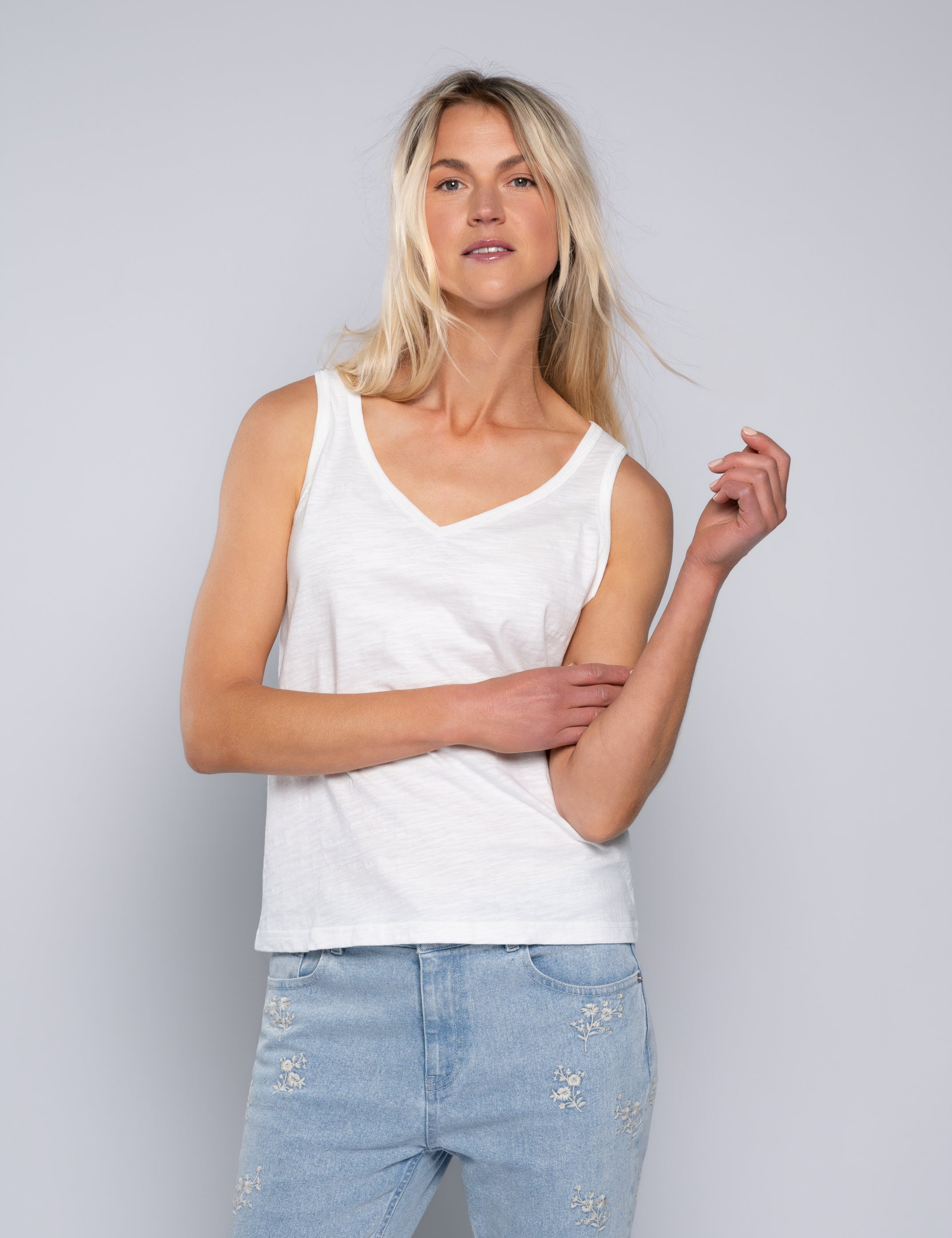 Close to my heart Laurie bomull topp Tank top White