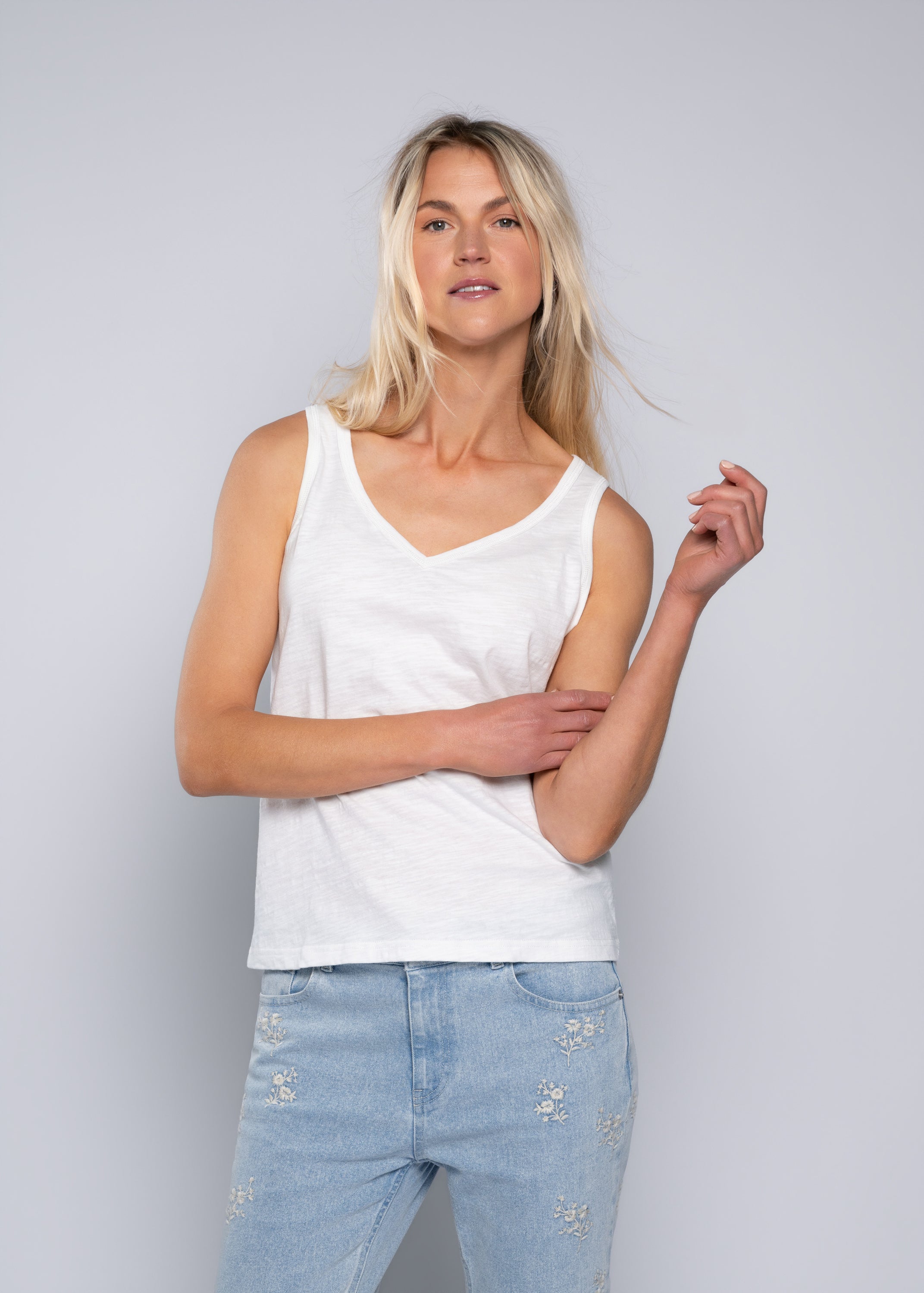 Close to my heart Laurie bomull topp Tank top White