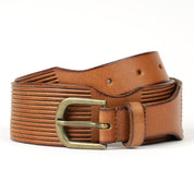 Close to my heart Layered skinnbelte dame i bøffelskinn Belt Tan