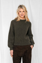 Close to my heart Lea kid mohair genser Sweater knitted Army