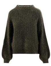 Close to my heart Lea kid mohair genser Sweater knitted Army