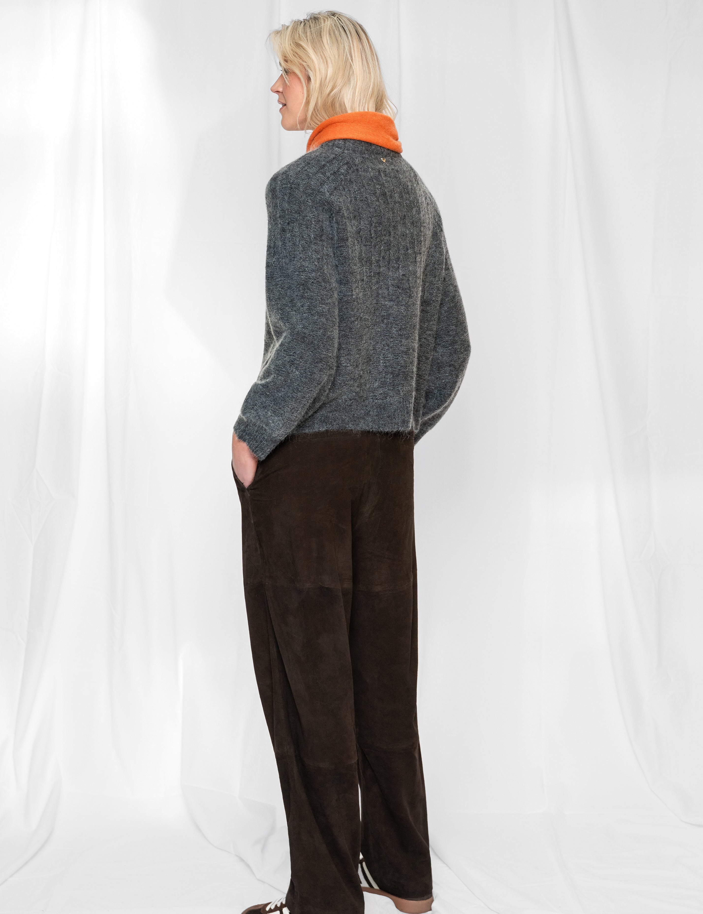 Close to my heart Lea kid mohair genser Sweater knitted Charcoal