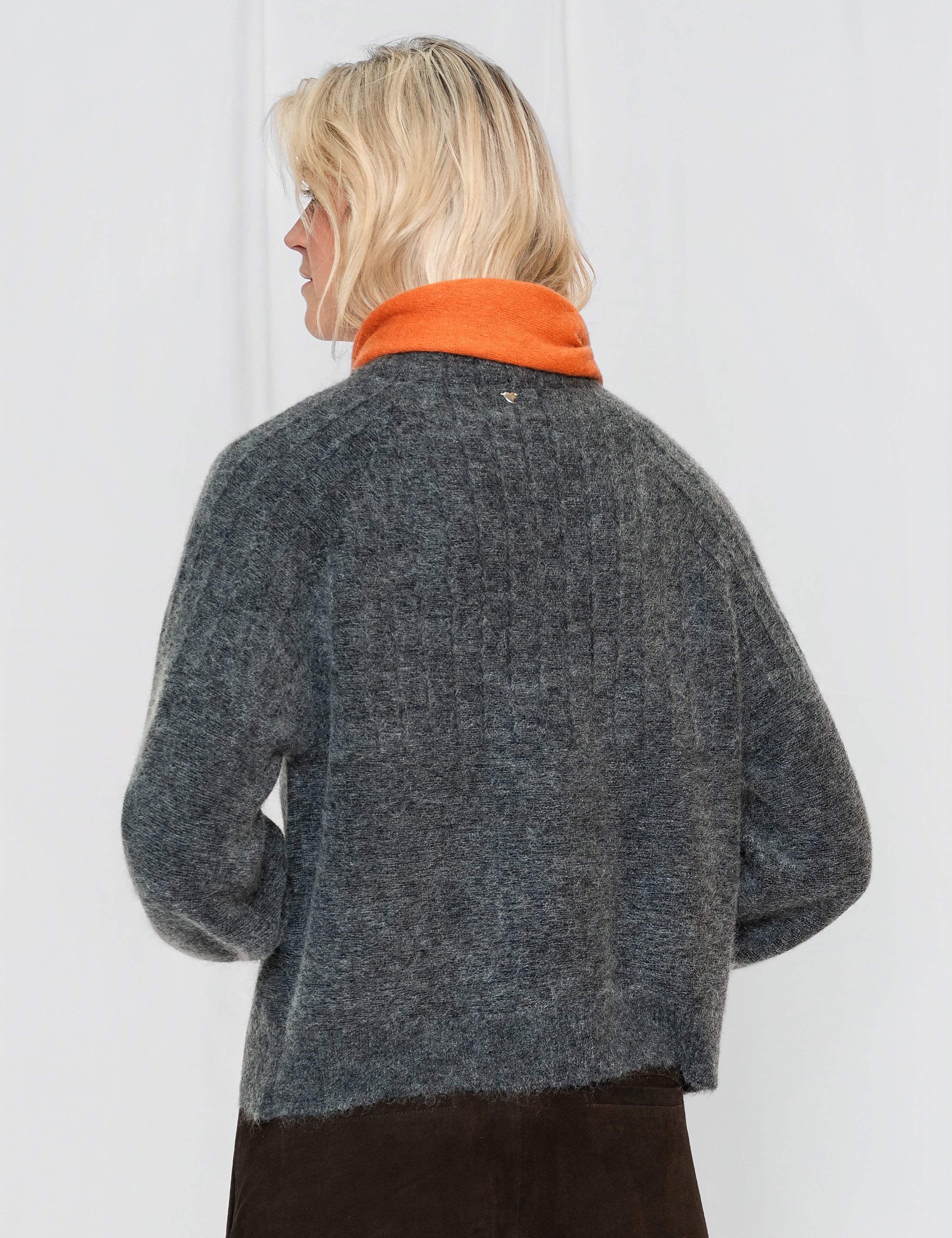 Close to my heart Lea kid mohair genser Sweater knitted Charcoal