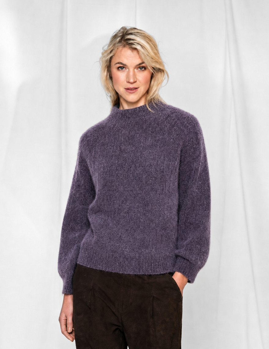 Close to my heart Lea kid mohair genser Sweater knitted Deep Plum