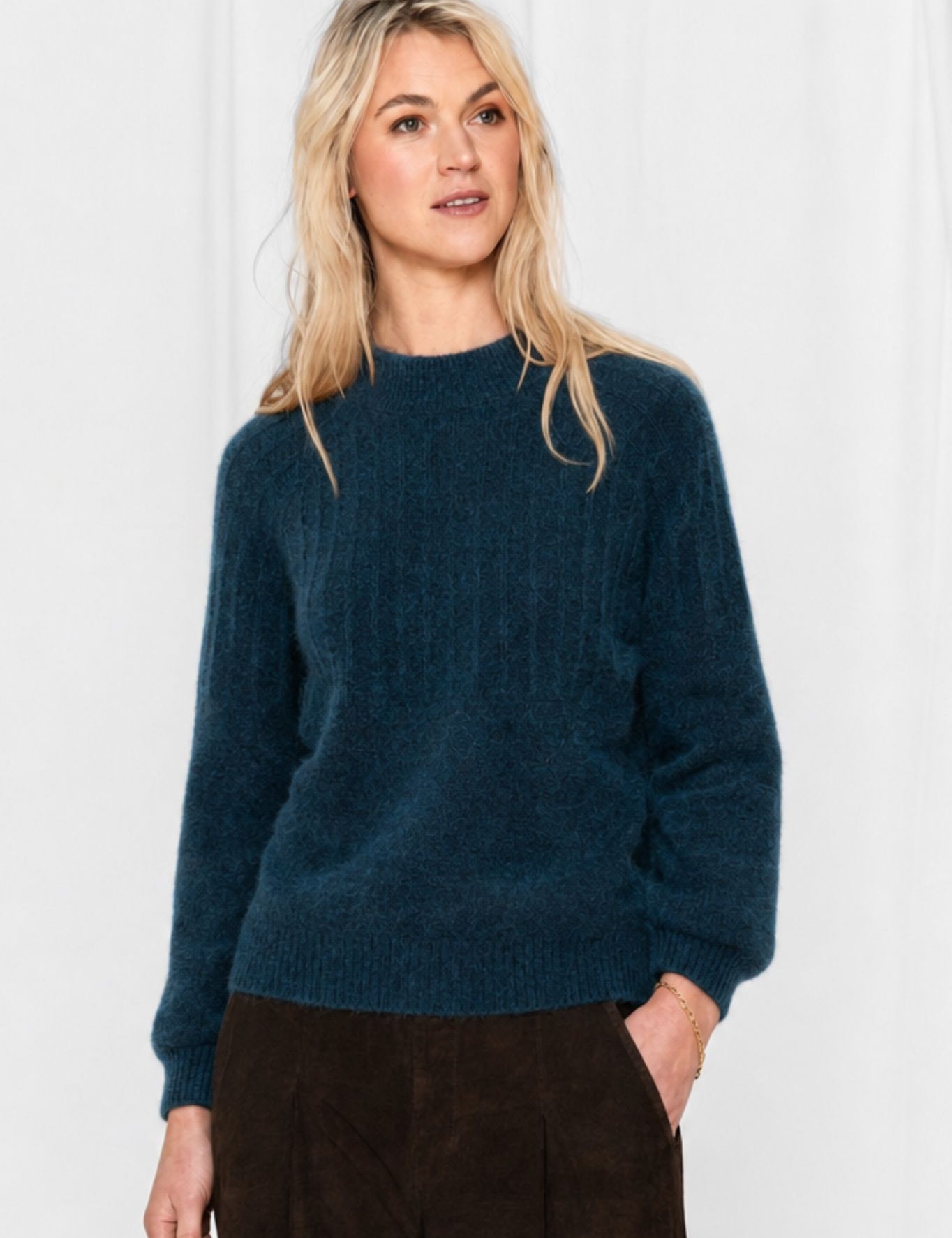 Close to my heart Lea kid mohair genser Sweater knitted Midnight Blue