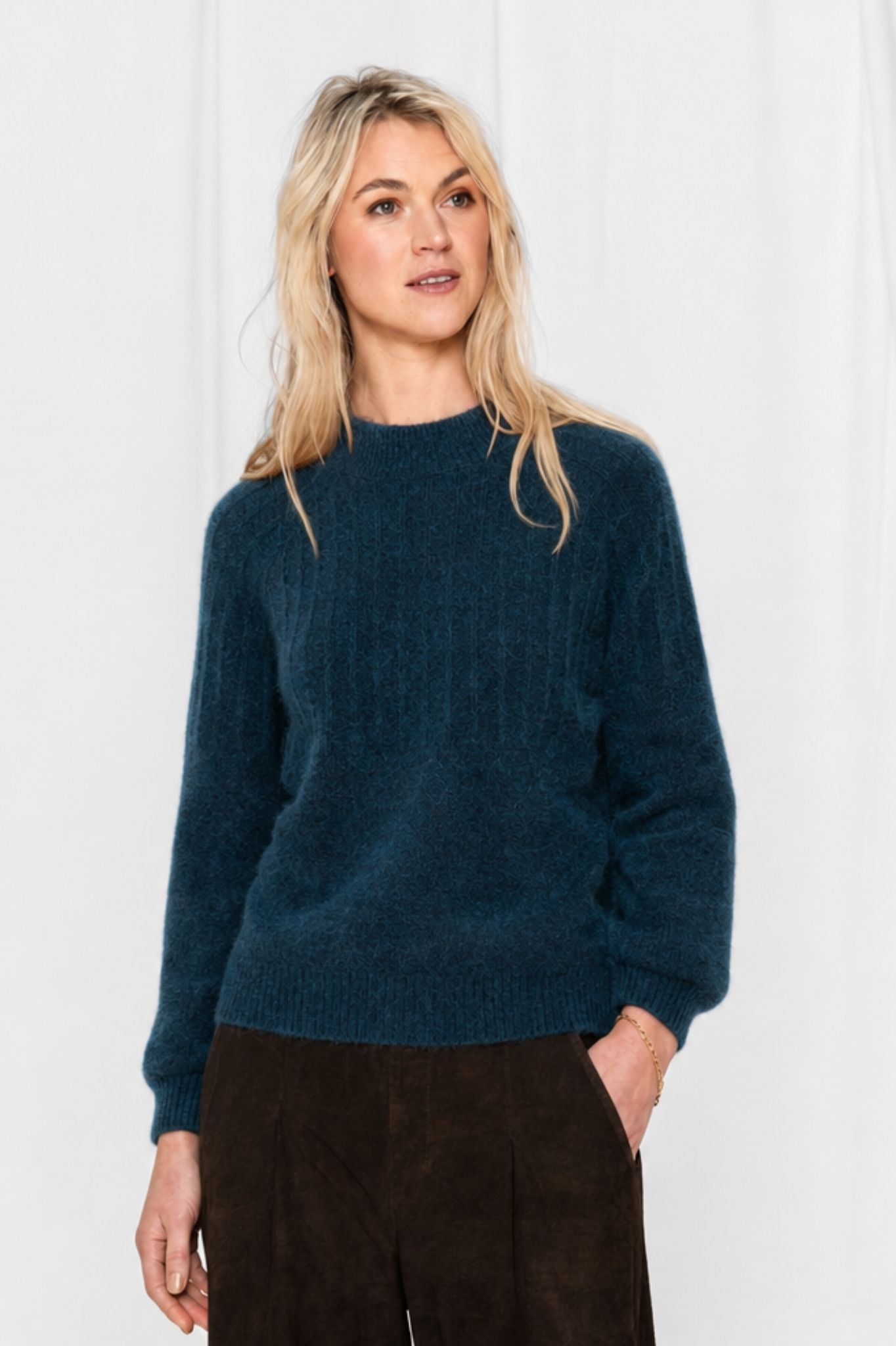 Close to my heart Lea kid mohair genser Sweater knitted Midnight Blue