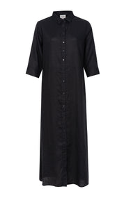 Close to my heart Leila midi lin kjole Dress woven Black