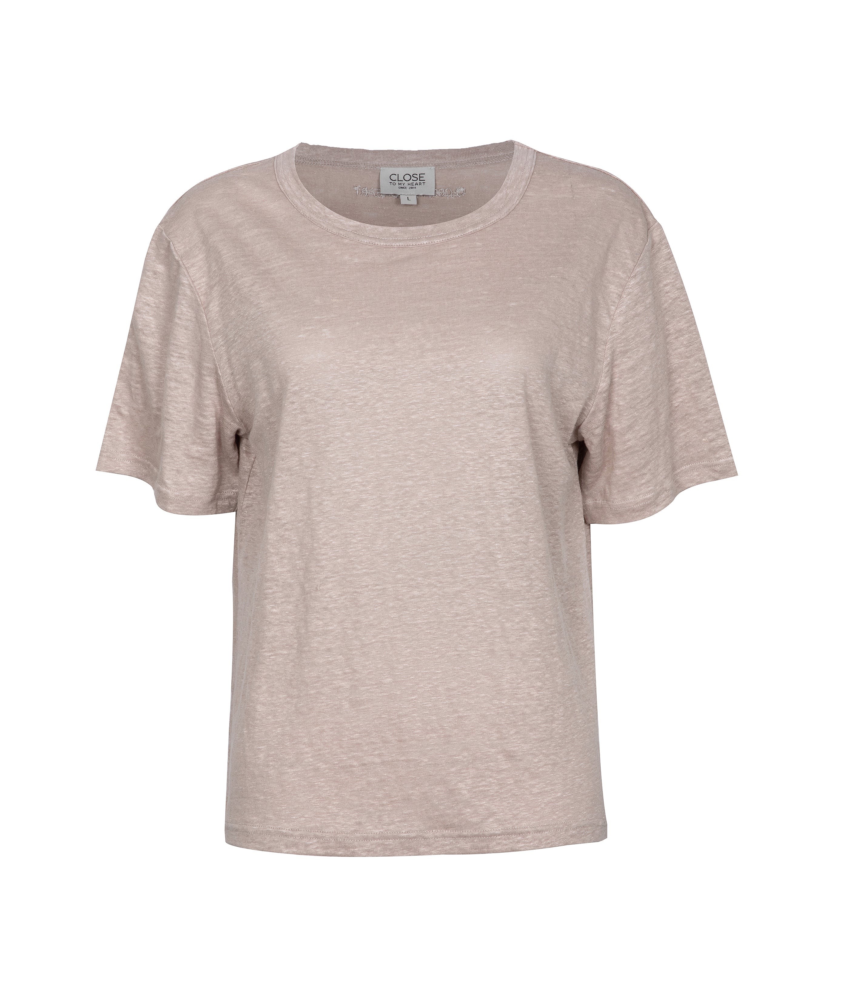 Close to my heart Leon linen t-shirt T-shirt Taupe