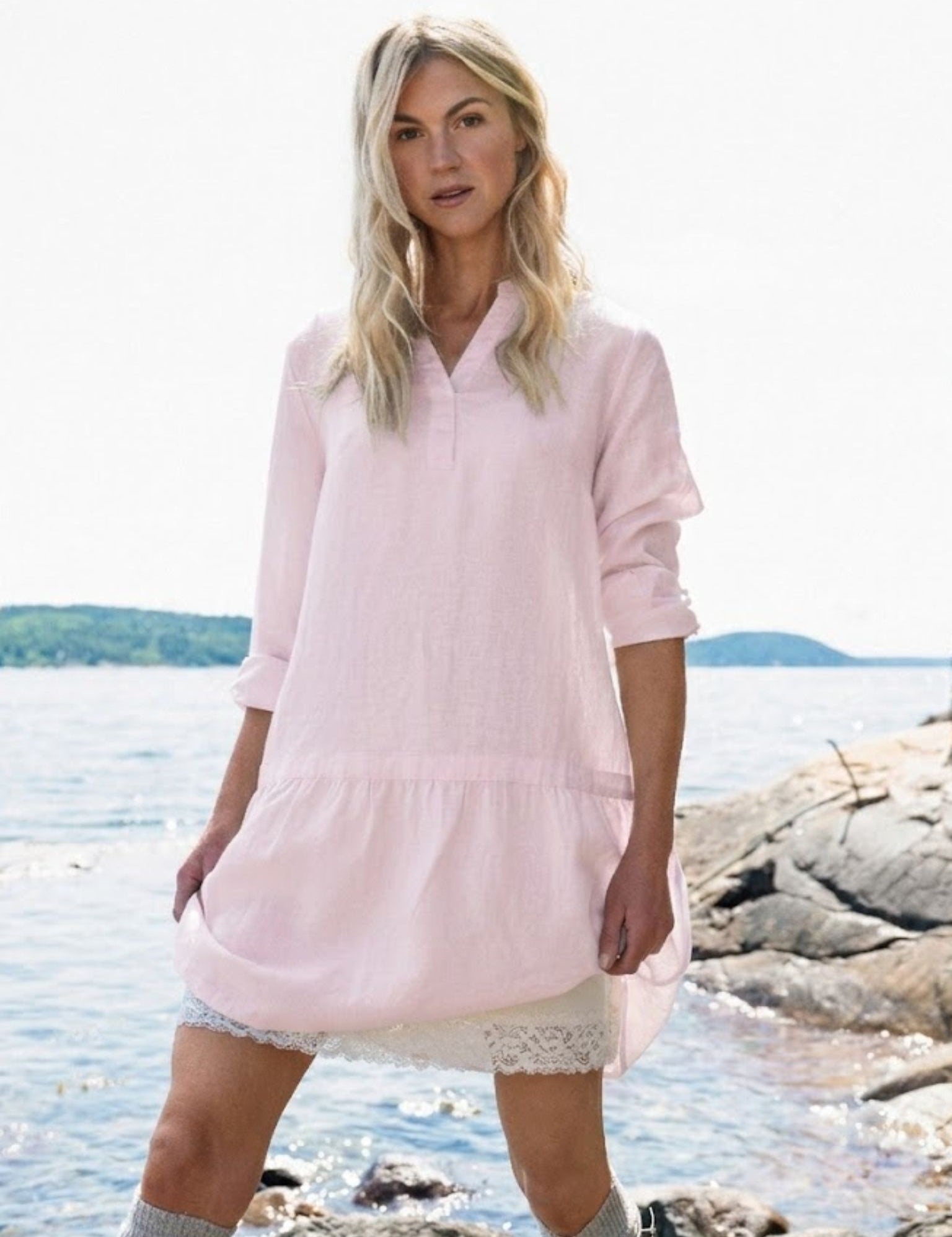 Close to my heart Lia lin kjole Dress woven Barely Pink