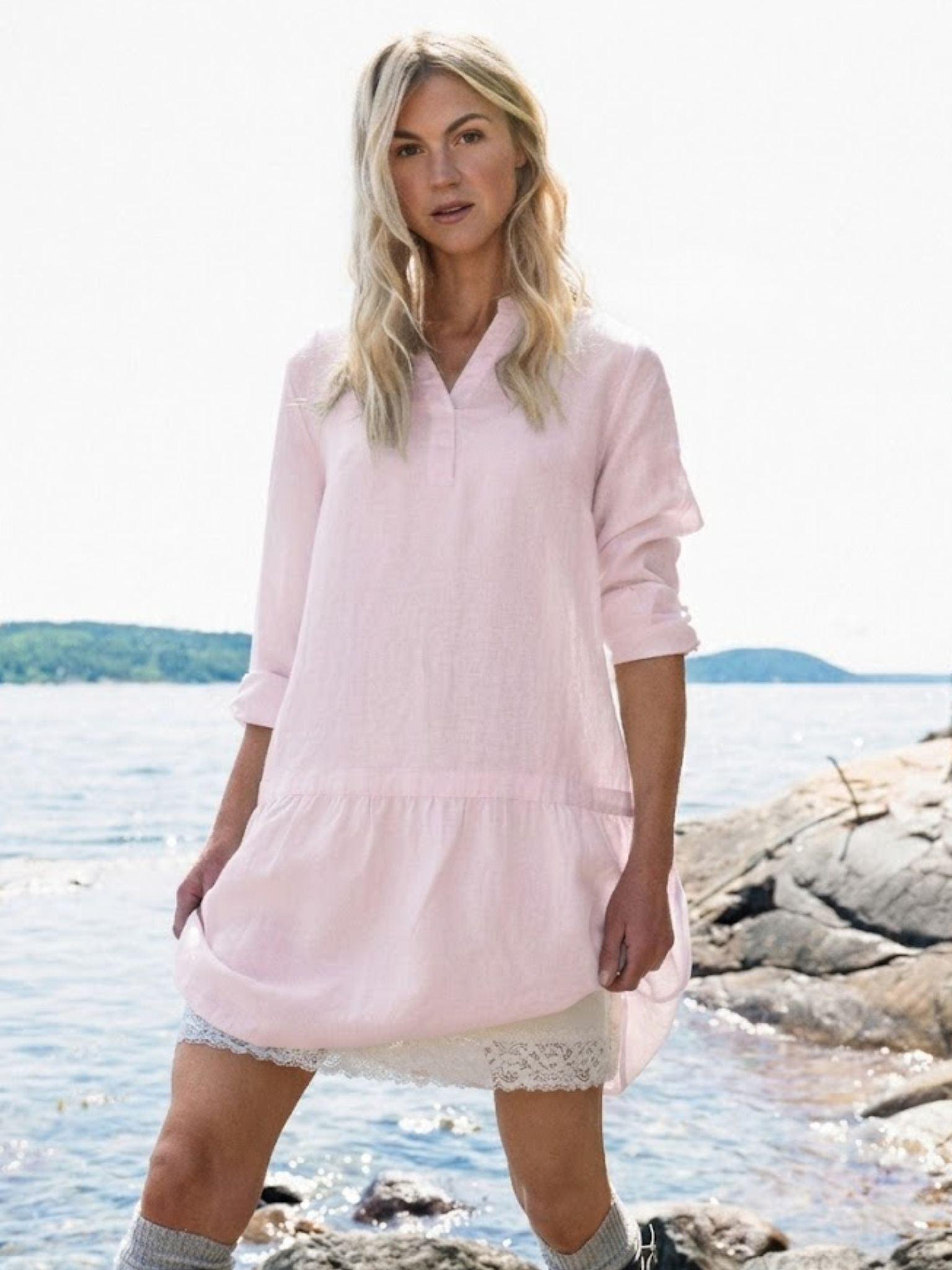 Close to my heart Lia lin kjole Dress woven Barely Pink