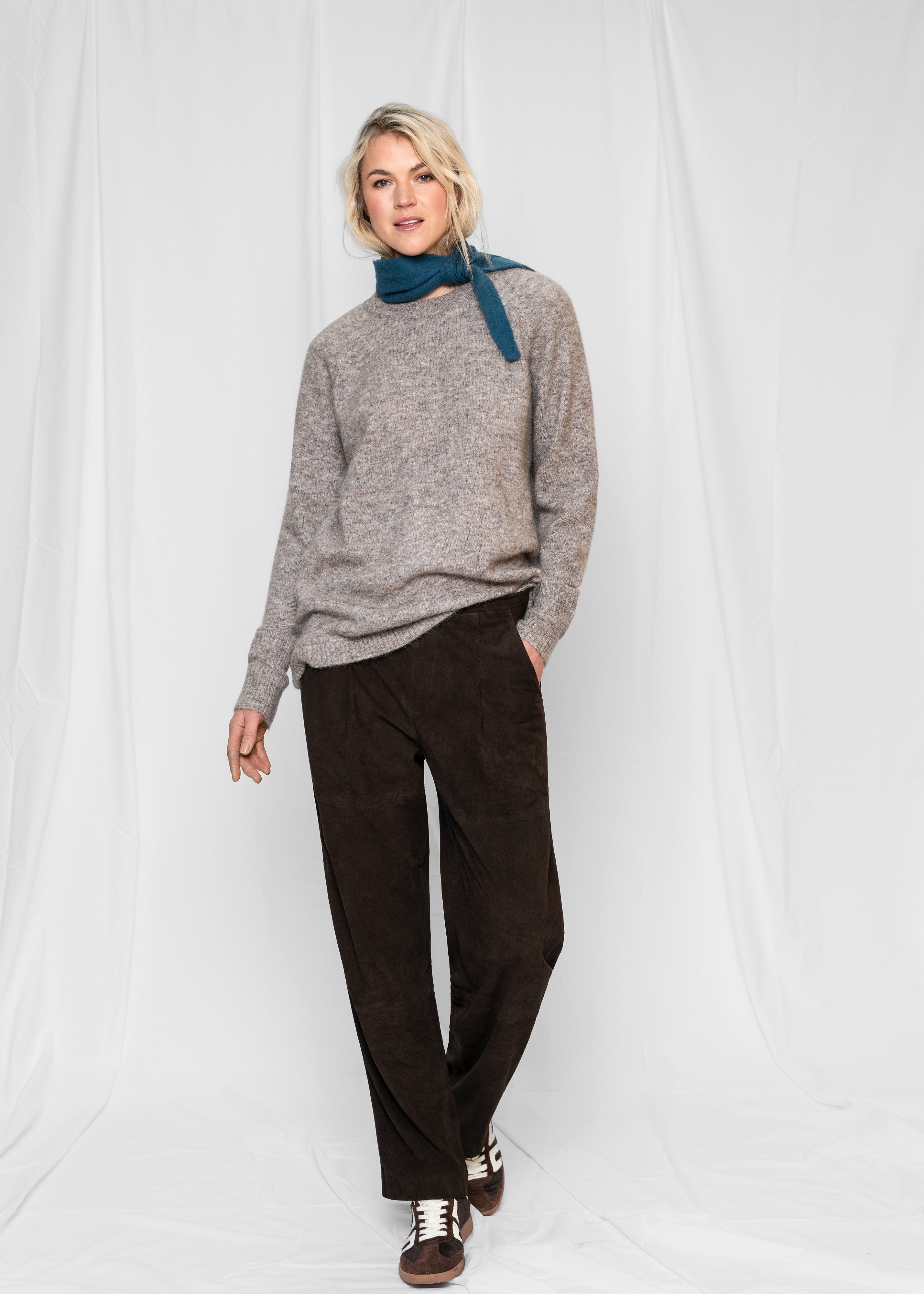 Close to my heart Lilja suede leather leather pants Dark Chocolate