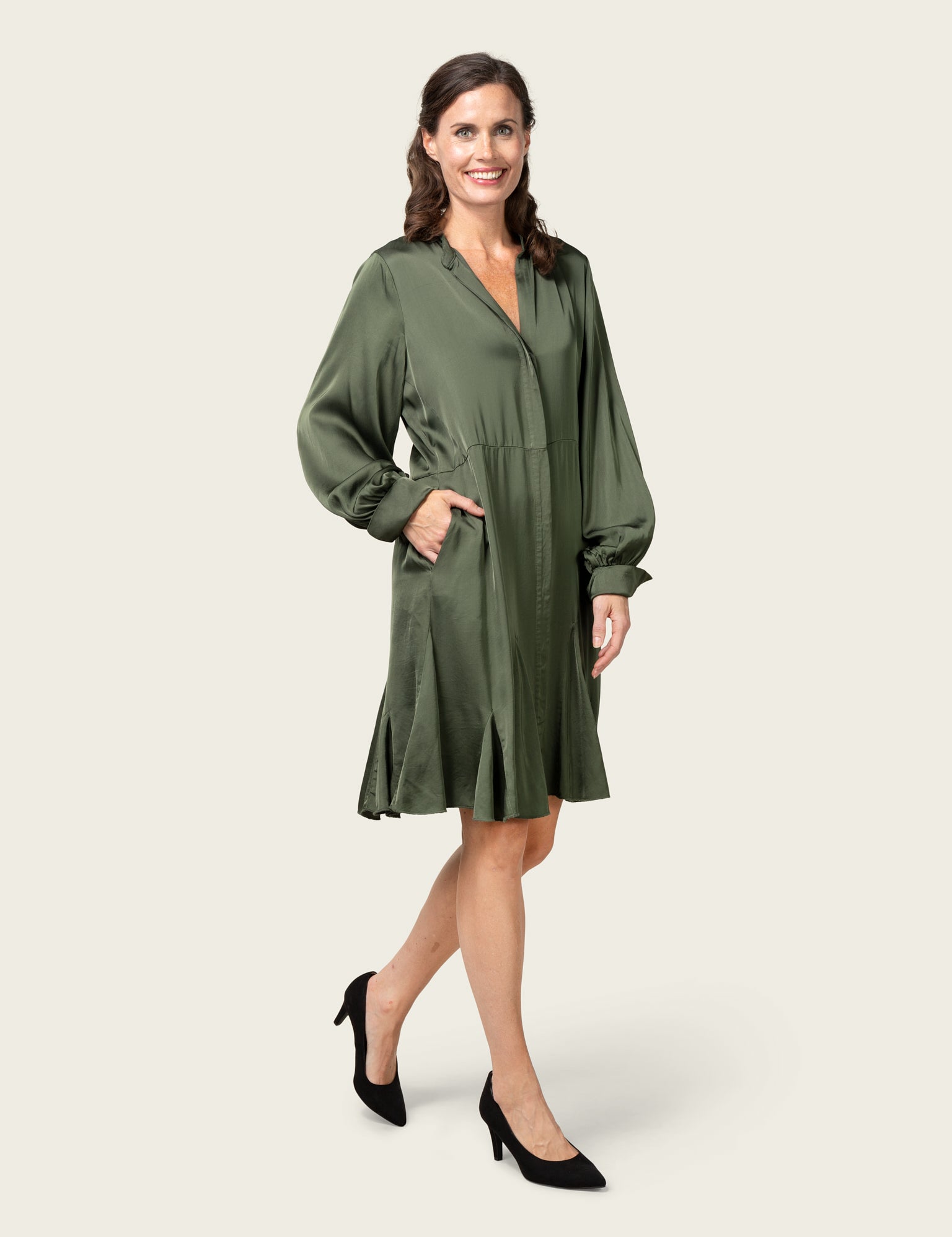 Close to my heart Lois viscose dress Dress woven Dark Green