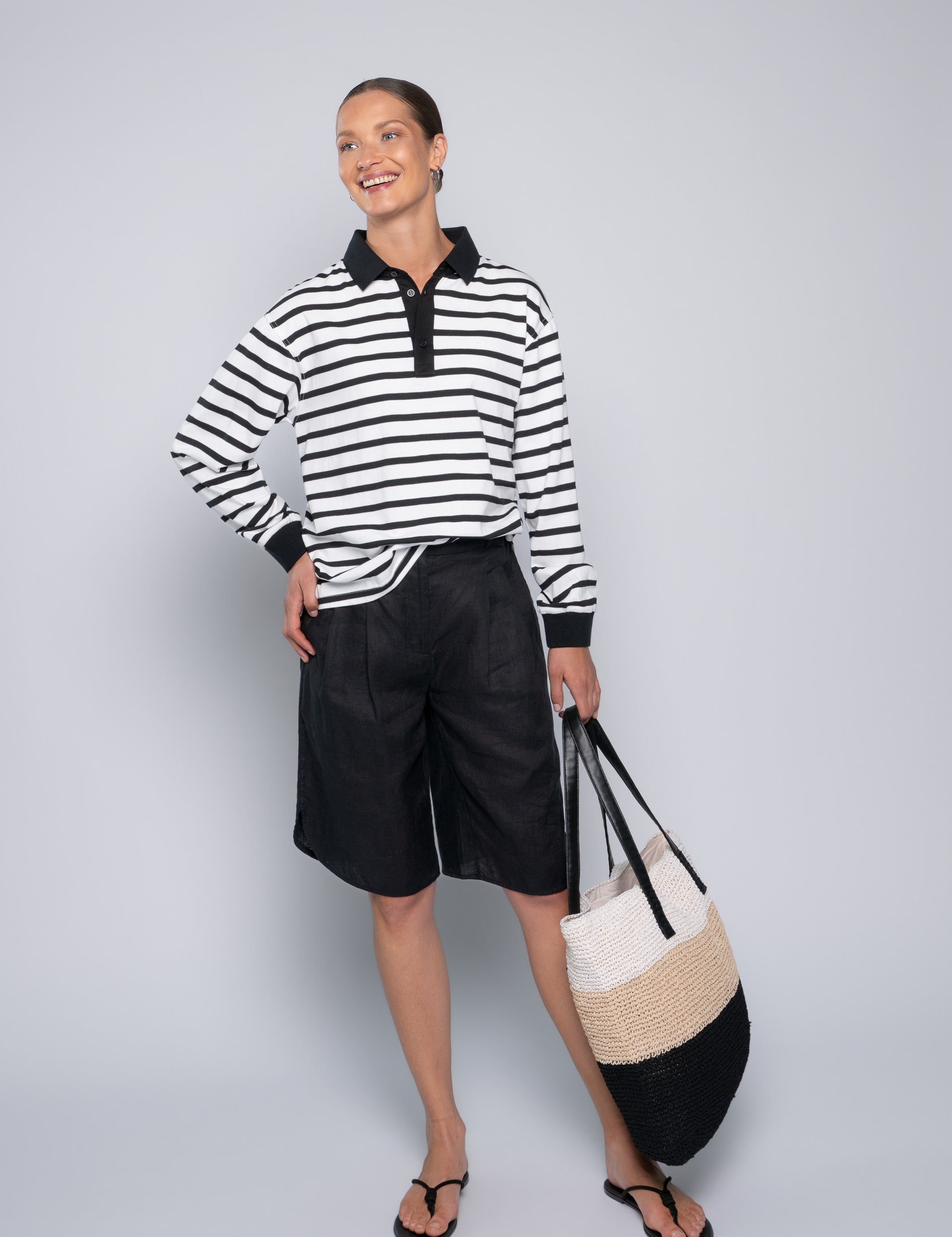 Close to my heart London bermuda linshorts dame Shorts woven Black