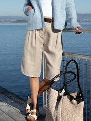 Close to my heart London bermuda linshorts dame Shorts woven Taupe