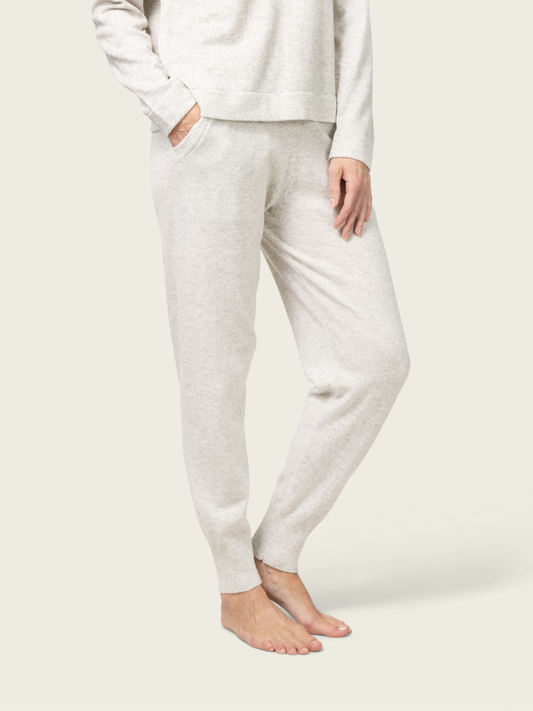 Close to my heart Luca merino cashmere pants knit pant White Grey