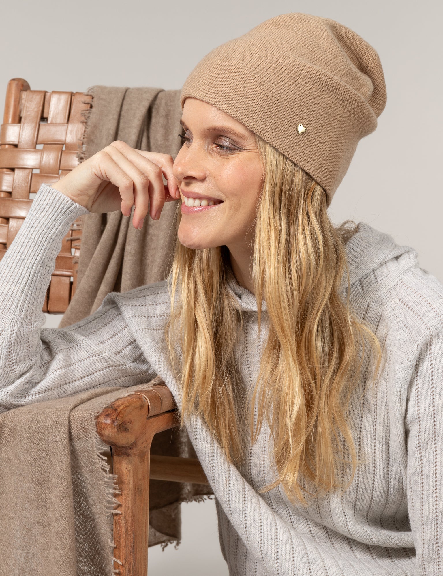 Close to my heart Lucy merino cashmere Hat Hat Camel