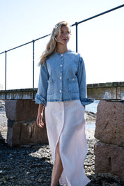 Close to my heart Lydia midi lin skjørt Skirt woven Barely Pink