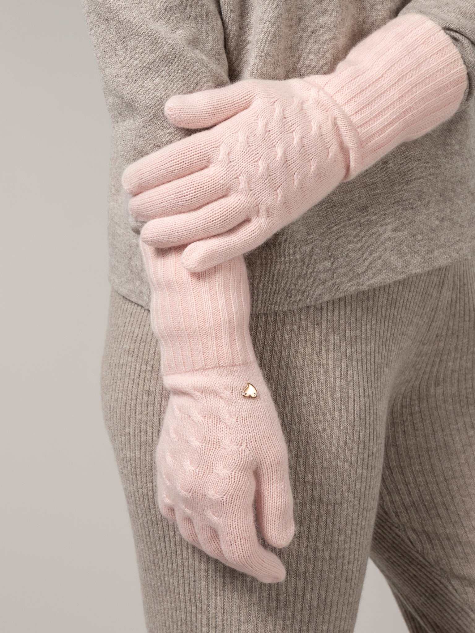 Close to my heart Lynn cashmere gloves Glove knitted Pale Pink