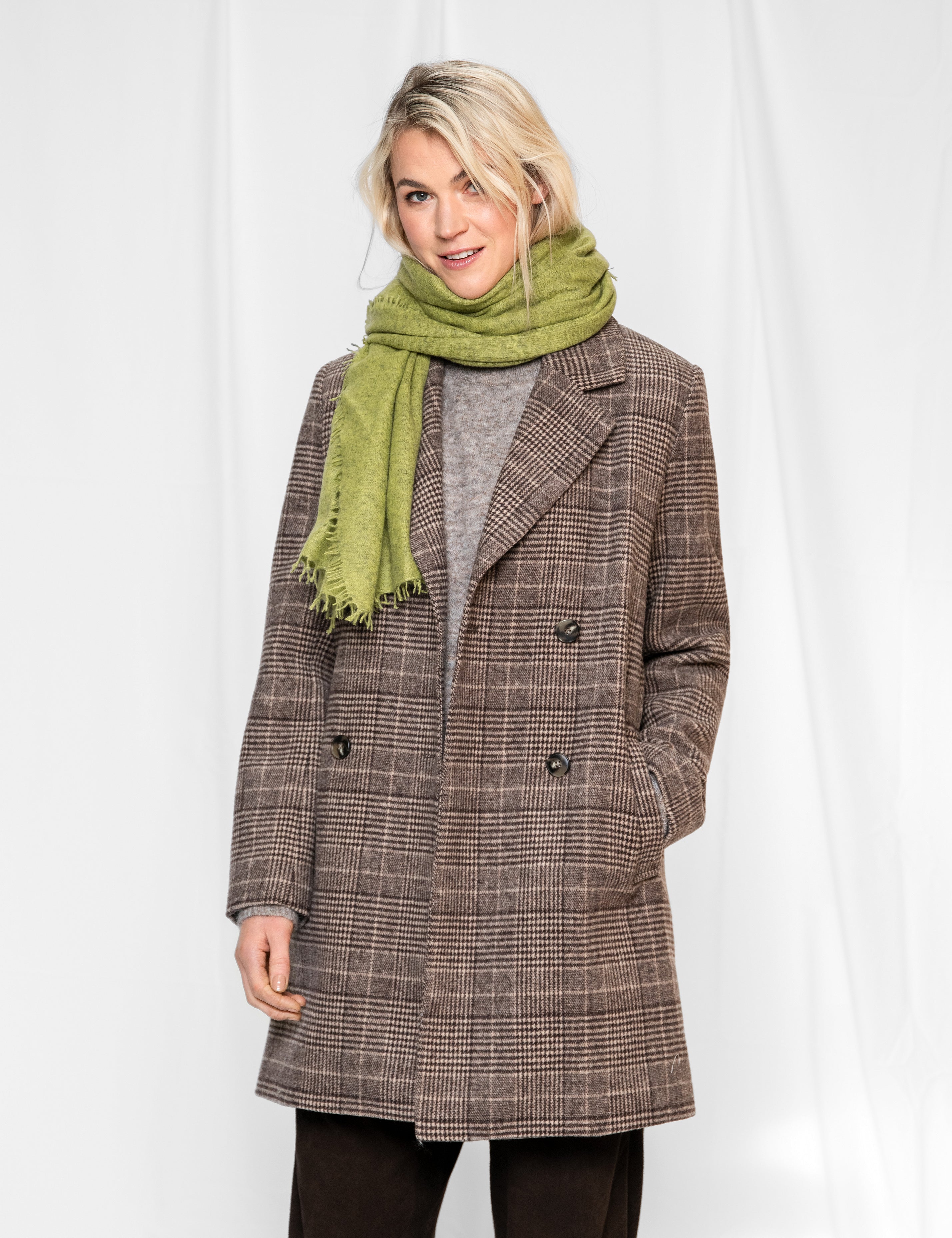Close to my heart Madison rutet ull kåpe Coat Brown Check