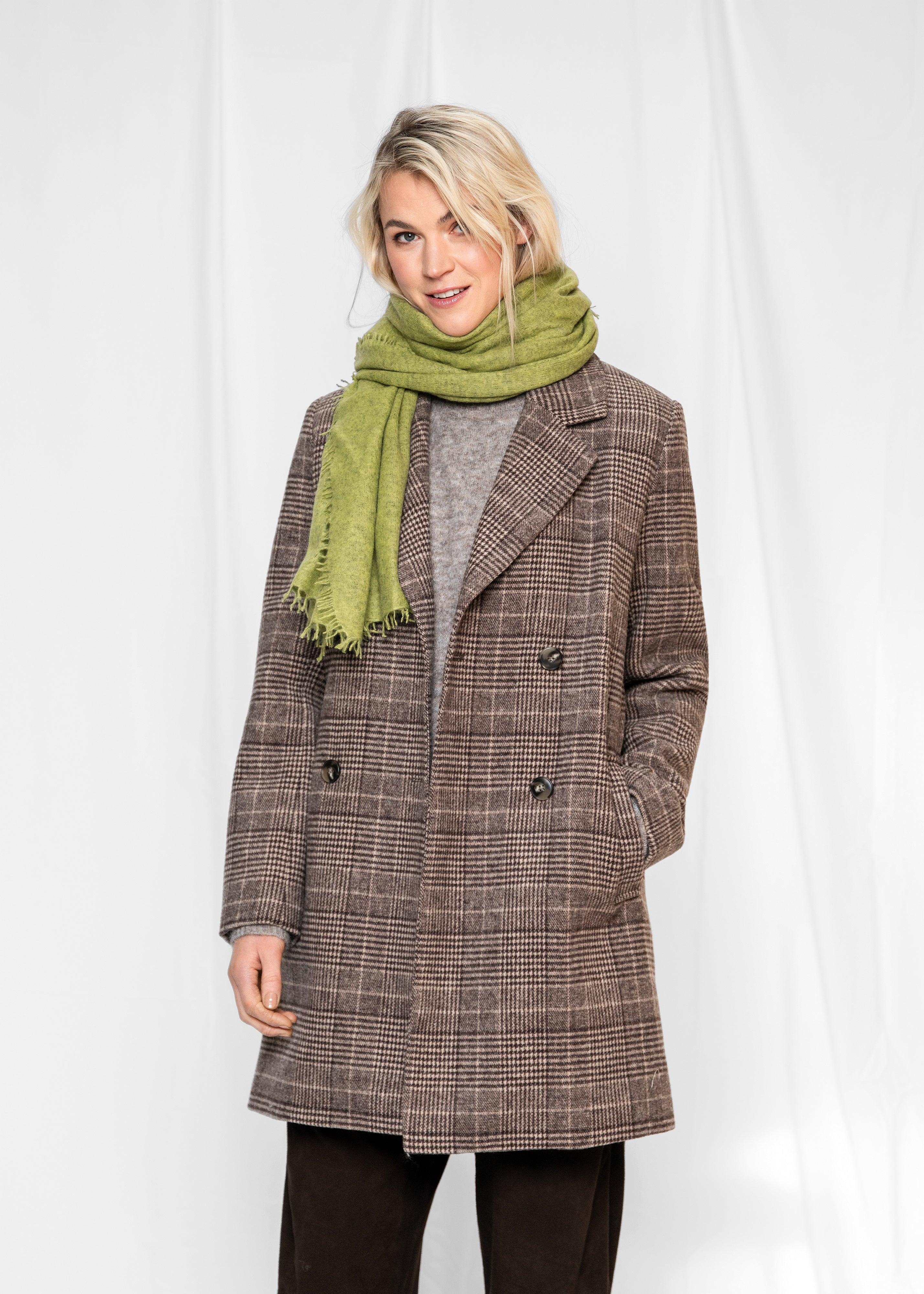Close to my heart Madison rutet ull kåpe Coat Brown Check