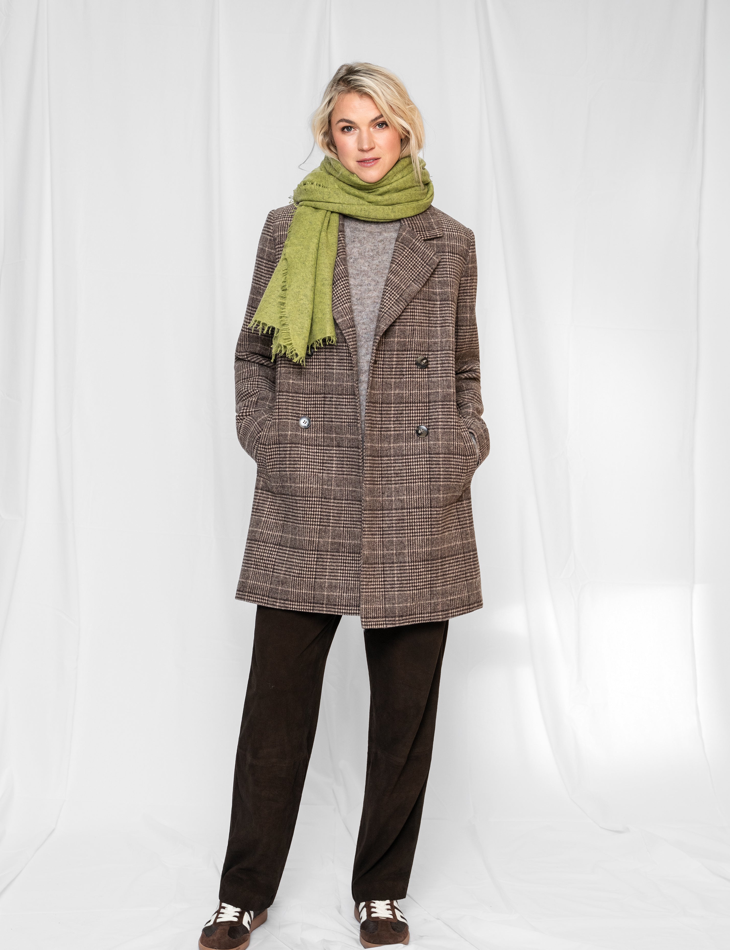 Close to my heart Madison rutet ull kåpe Coat Brown Check