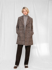 Close to my heart Madison rutet ull kåpe Coat Brown Check