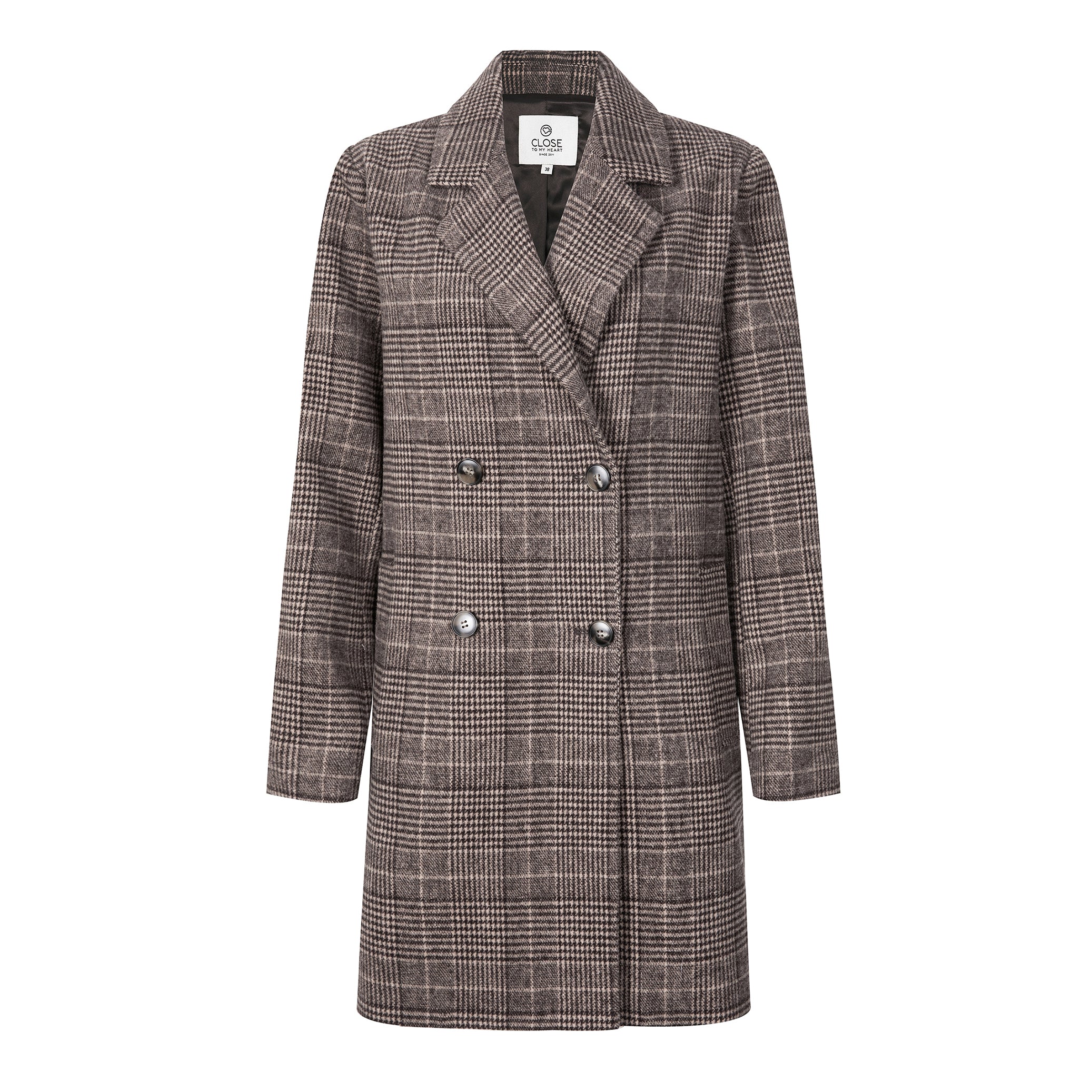 Close to my heart Madison rutet ull kåpe Coat Brown Check