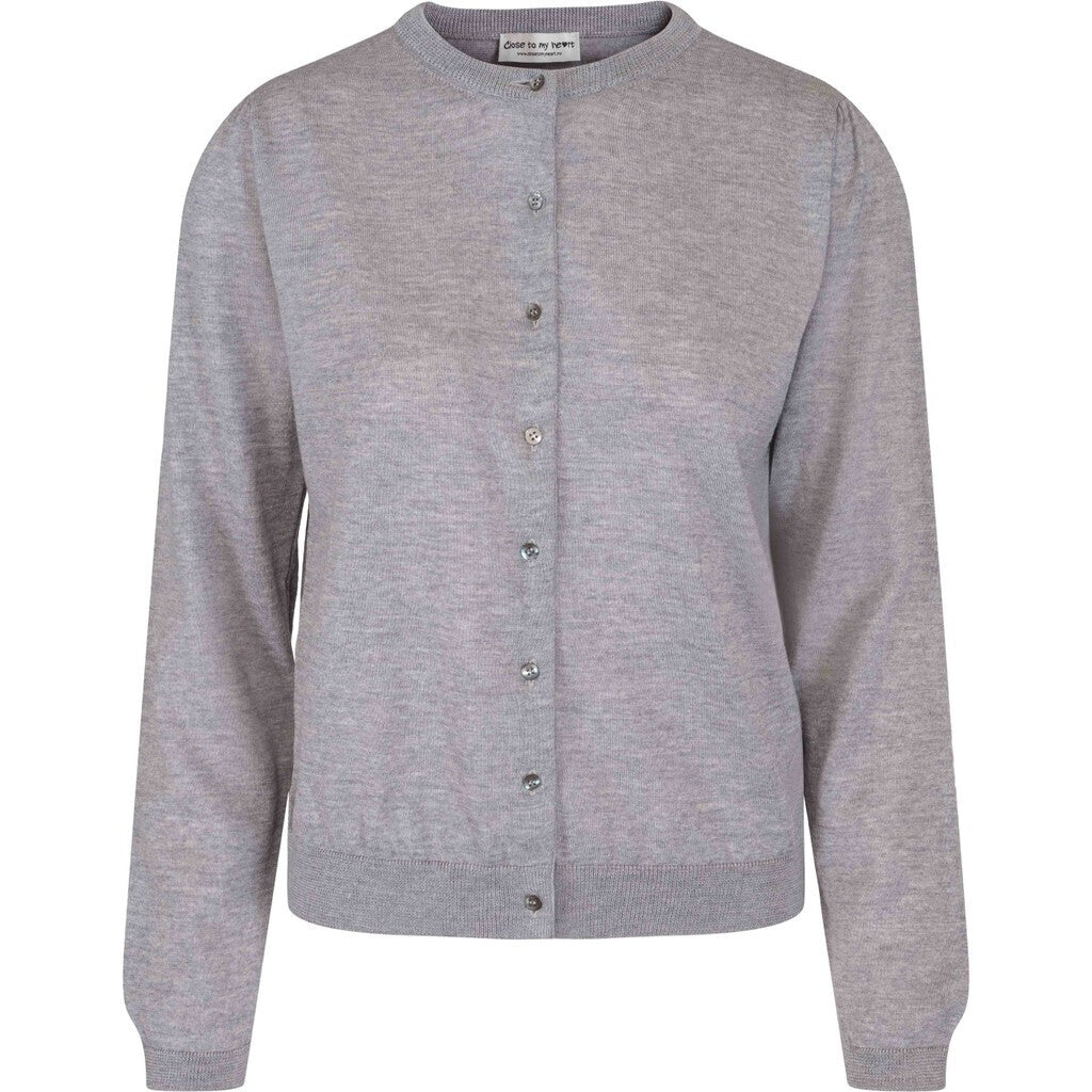 Close to my heart Michela merino cardigan Cardigan basic Grey Melange