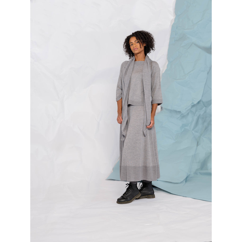 Close to my heart Mirabella merino skirt Skirt knitted Grey Melange