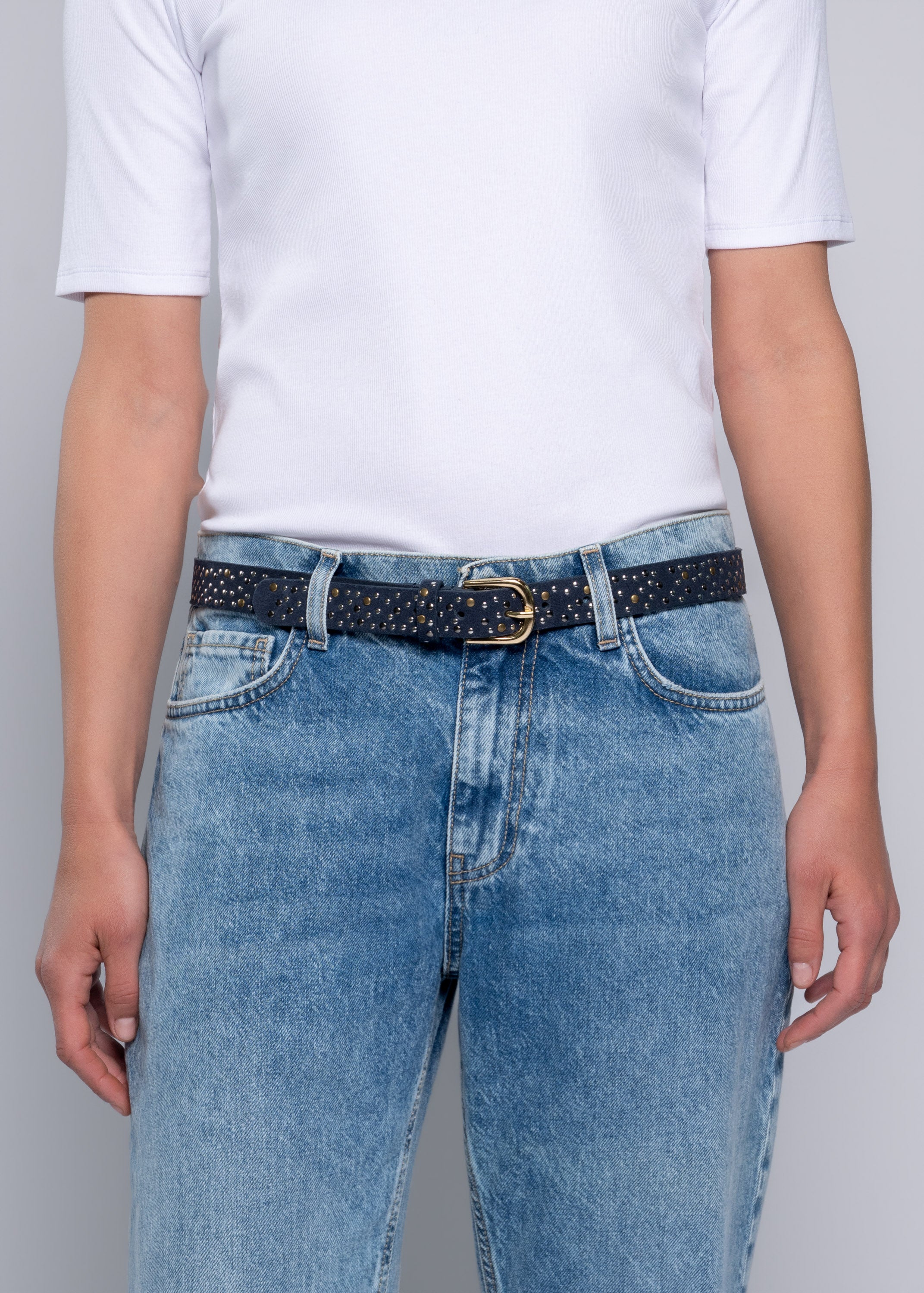 Close to my heart Multi Stud semsket skinn belte Belt Ultra Navy