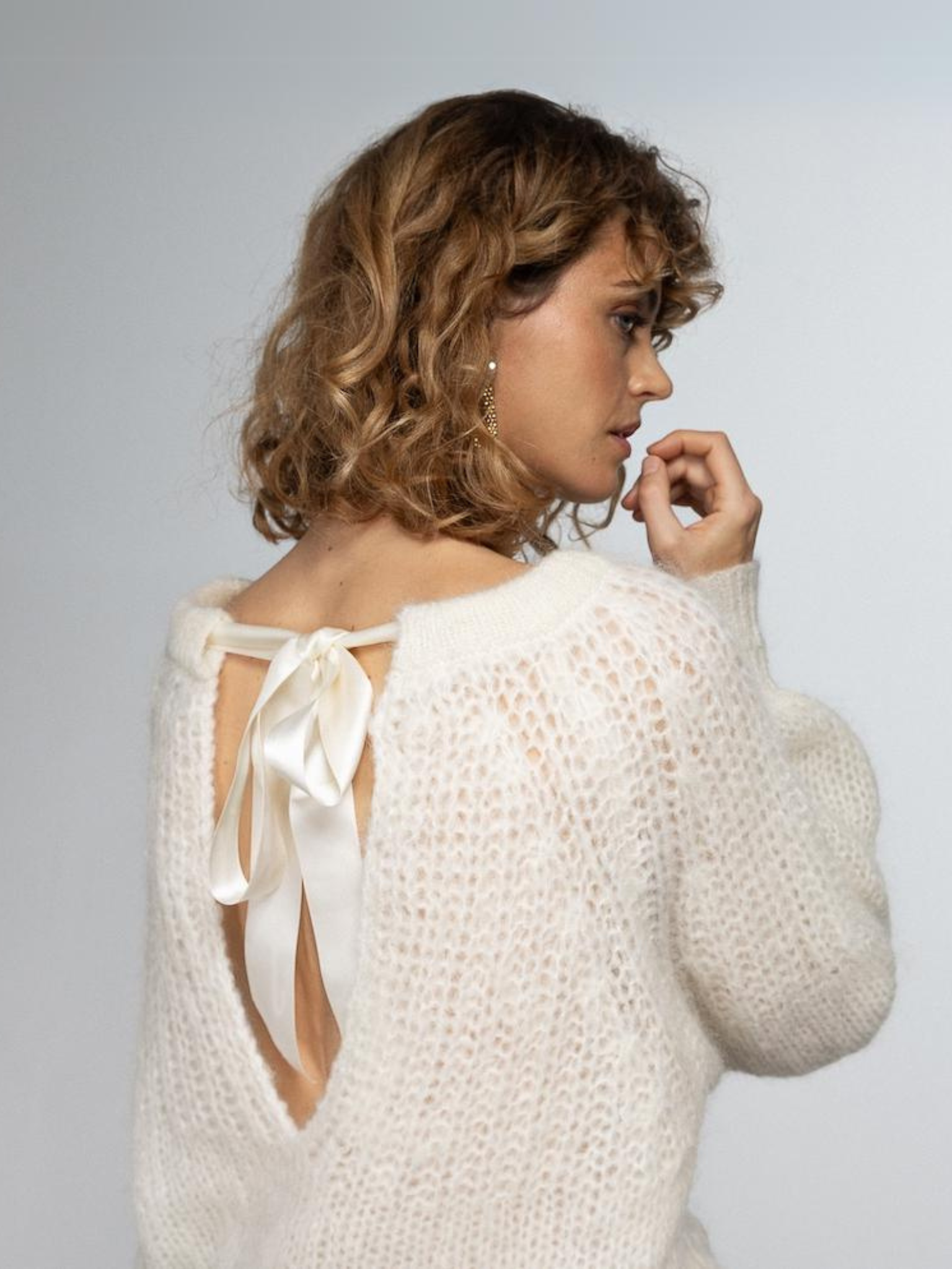 Close to my heart Nadine Bow sweater Sweater knitted Cream