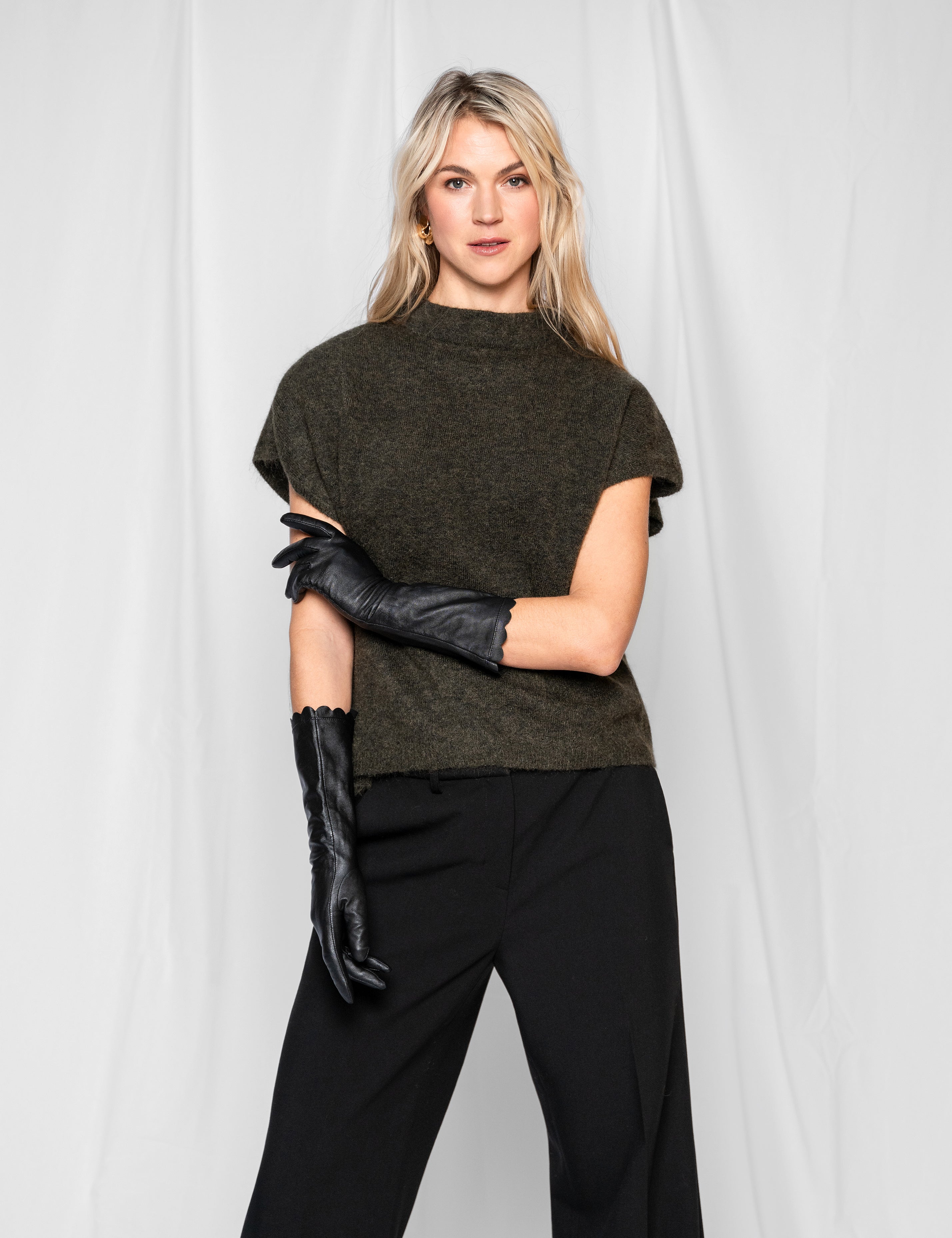 Close to my heart Nemi mohair vest waistcoat Army