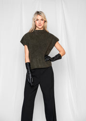 Close to my heart Nemi mohair vest waistcoat Army