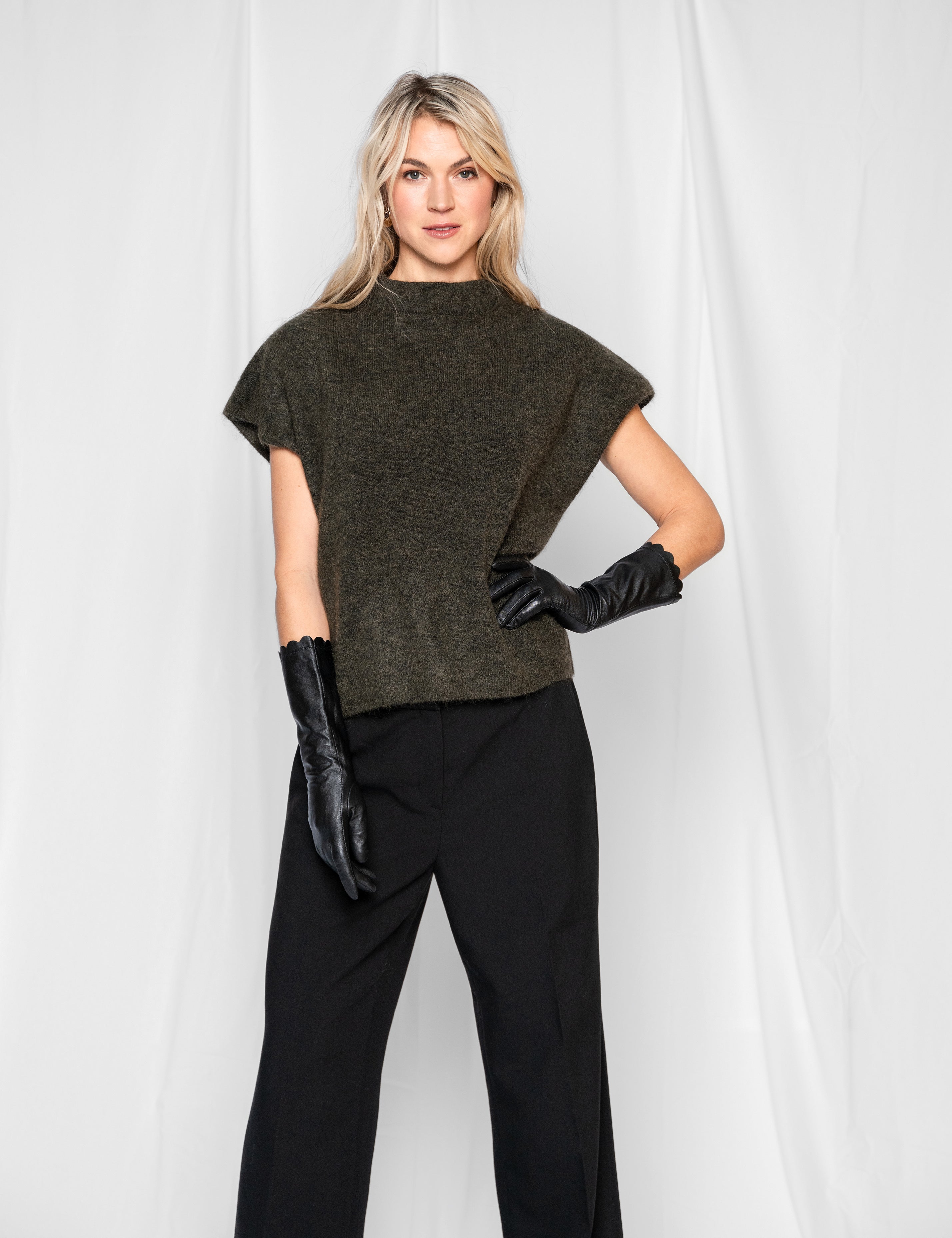 Close to my heart Nemi mohair vest waistcoat Army