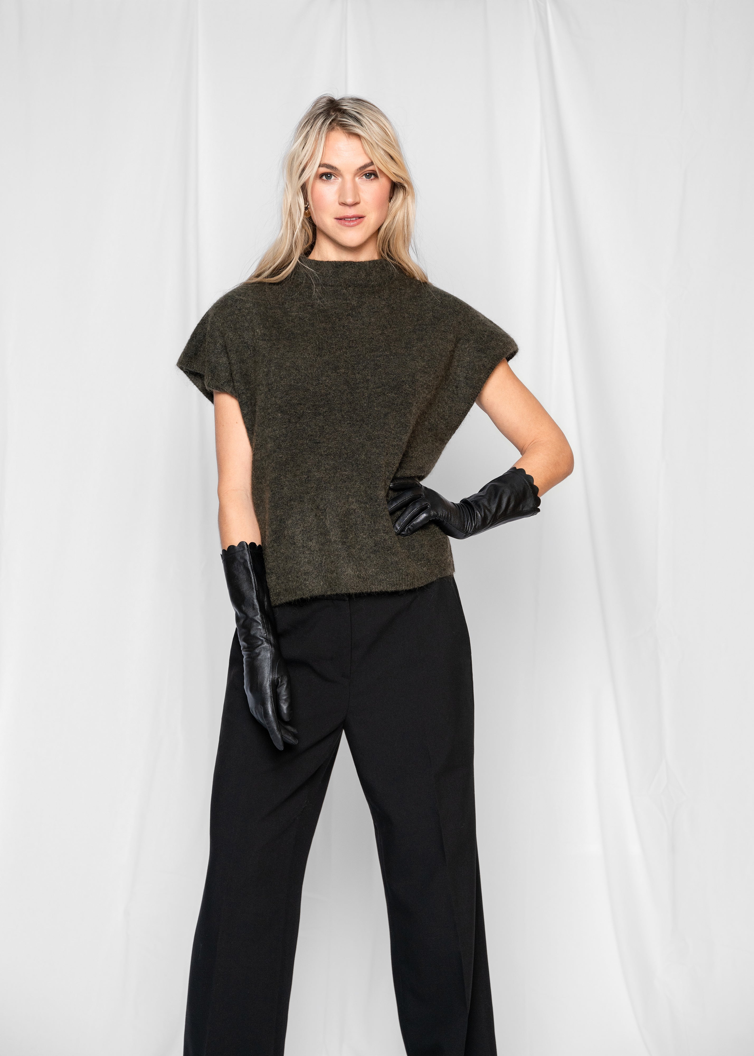 Close to my heart Nemi mohair vest waistcoat Army