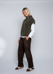 Close to my heart Nemi mohair vest waistcoat Army