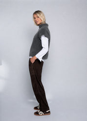 Close to my heart Nemi mohair vest waistcoat Charcoal