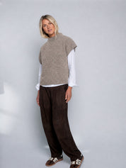 Close to my heart Nemi mohair vest waistcoat Sepia