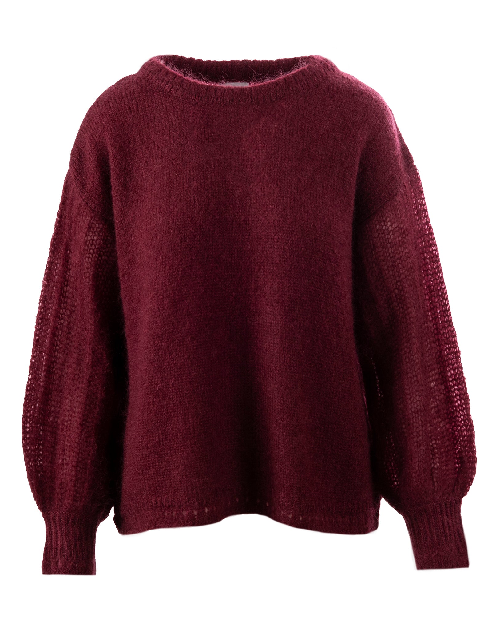 Close to my heart Nikita kid mohair genser Sweater knitted Burgundy Red